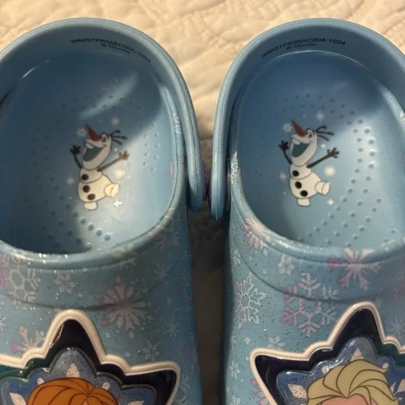 Disney's Frozen Slip On Shoes, Girls‎ Size 7-8 Elsa Ahna Olaf  Adjustable Strap - Picture 7 of 9